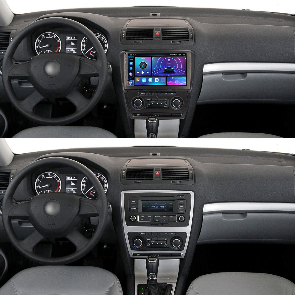 Aplicable para el modelo 07 - 14 Skoda Ming锐 cuatro paneles Android navegación de automóviles FangYitong cuatro núcleos / ocho núcleos motor de automóviles