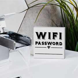 亚马逊热销WiFi标志摆件咖啡厅酒店前台桌面装饰木质展示木盒摆饰