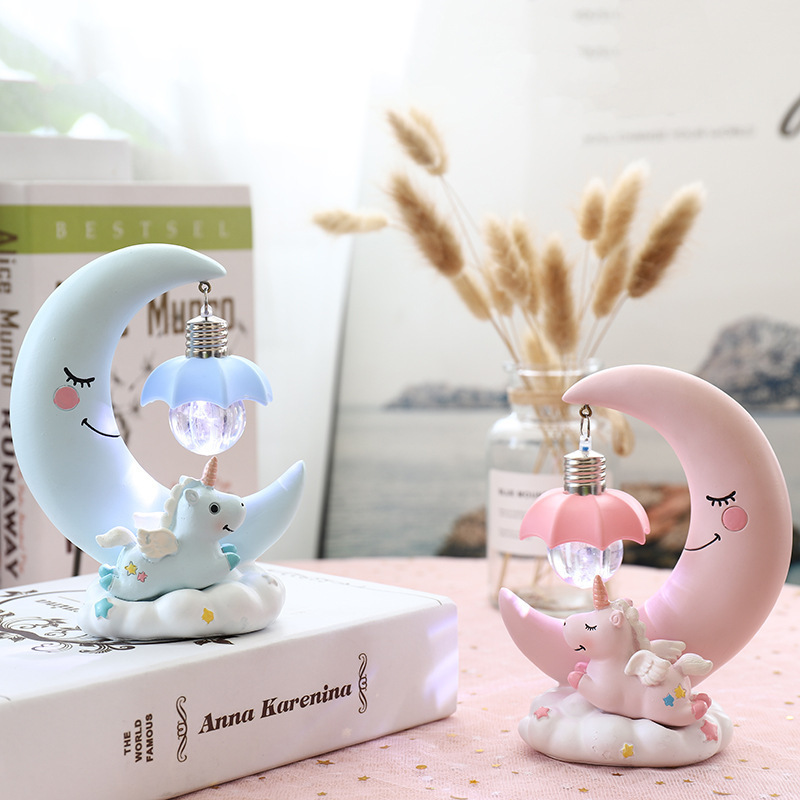 Cartoon Creative Gift Stall Unicorn Star Lamp Birthday Ornaments Moon Nightlight Student Children's Day Gift