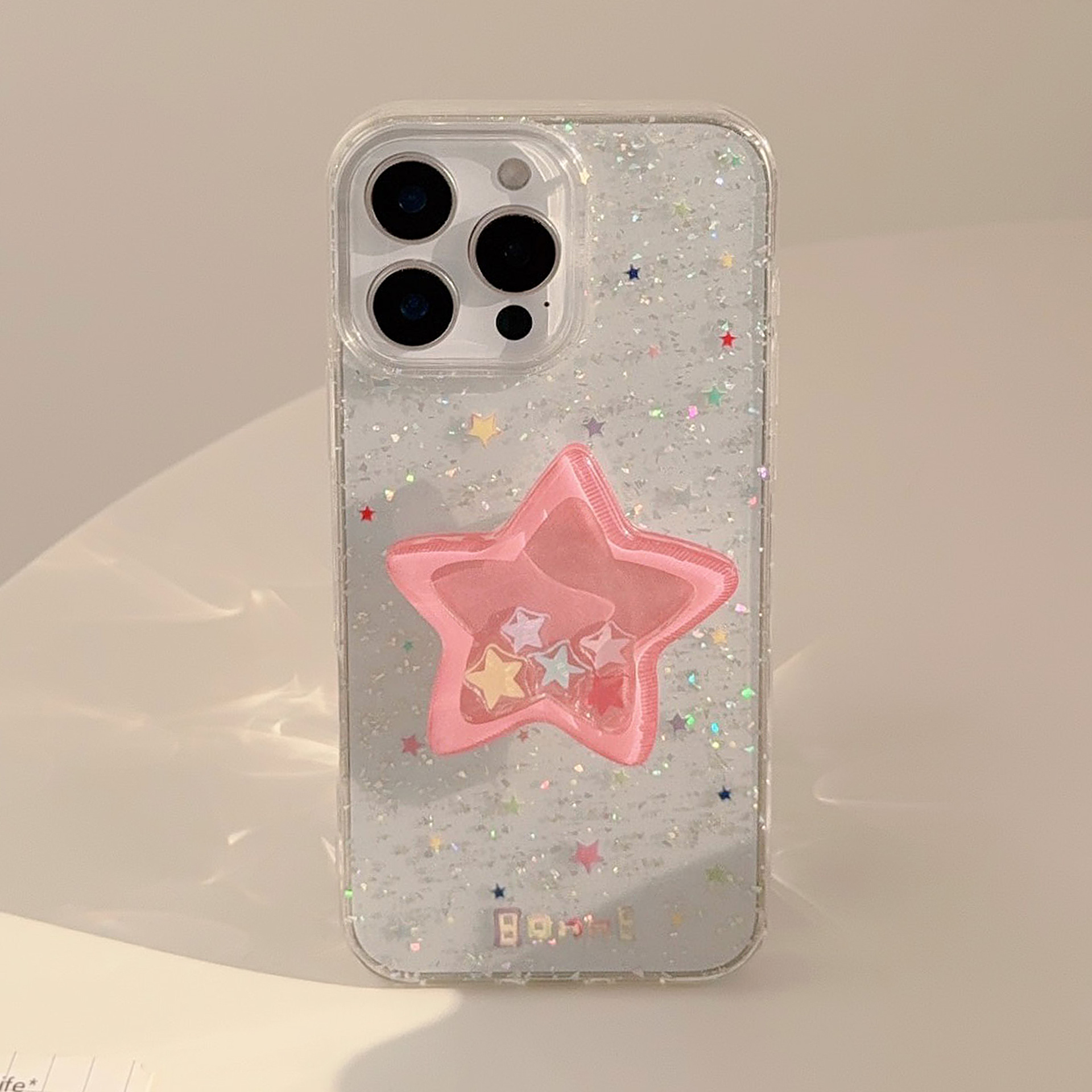 50g Weight iPhone Applicable Brands Phone Cases Classification PC, tpu Material Star Pattern Cute Style Painted Craft PC Tpu Star Painted Cute Phone Cases Phone Accessories 10