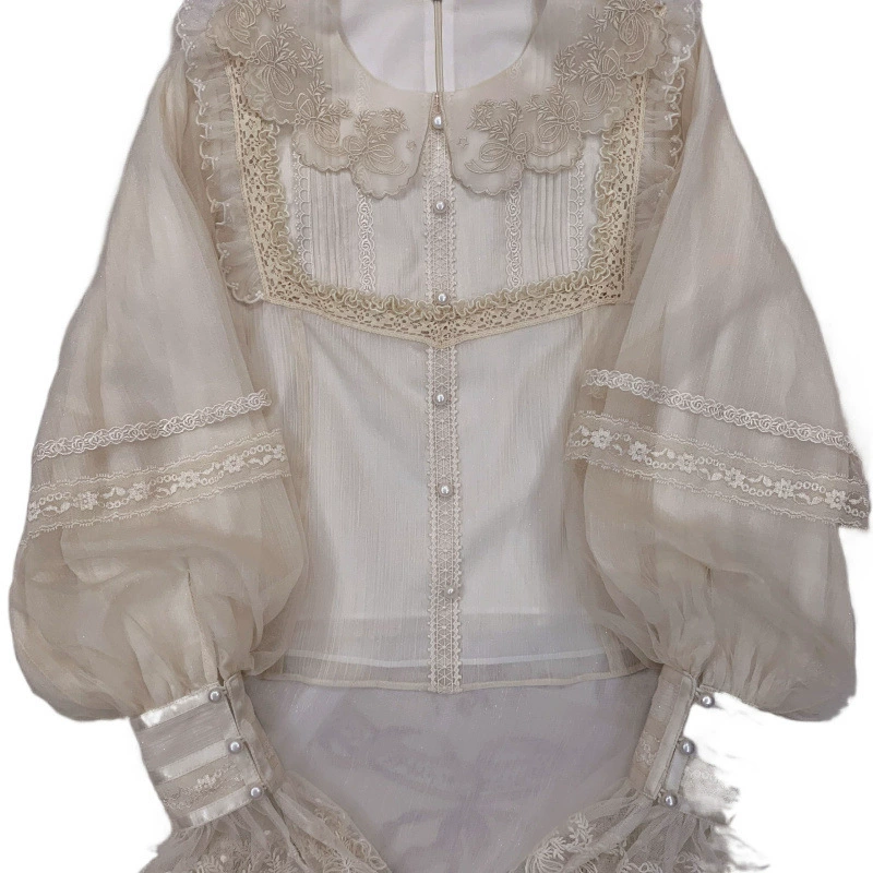 Рубашка, короткая молния фонарик? Lolita стиль, puff sleeves
