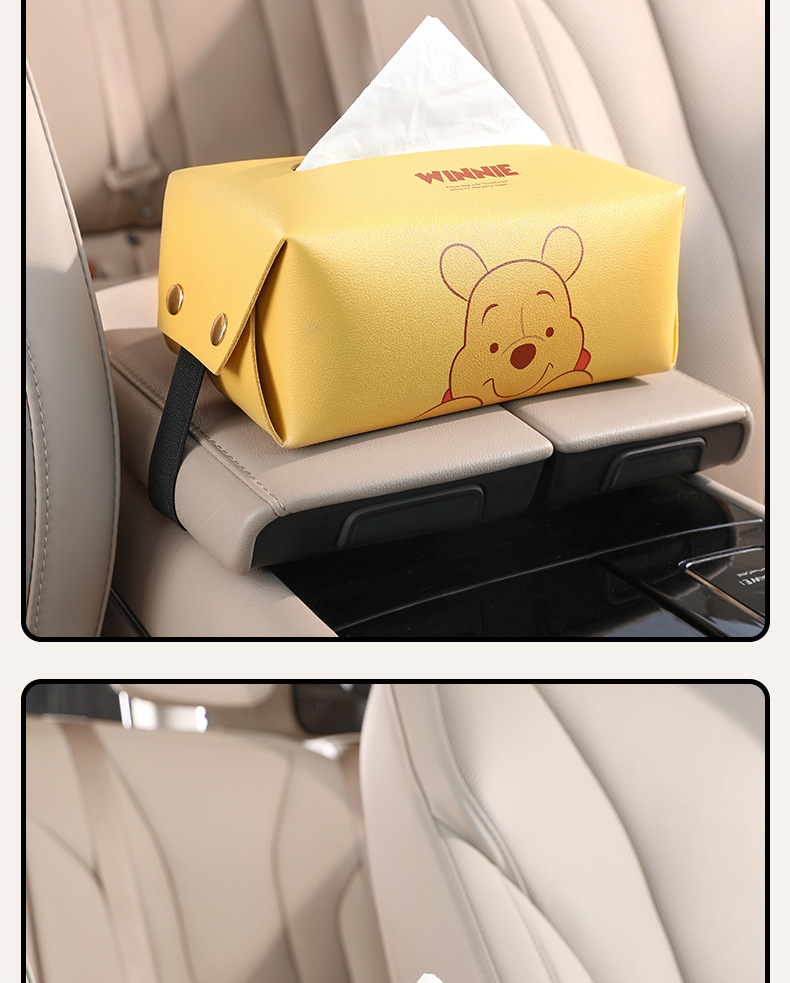 Strawberry Bear Car Tissue Box, Cute Car Armrest Box Tissue Holder, Car Storage Napkin Box, Car Tissue Dispenser