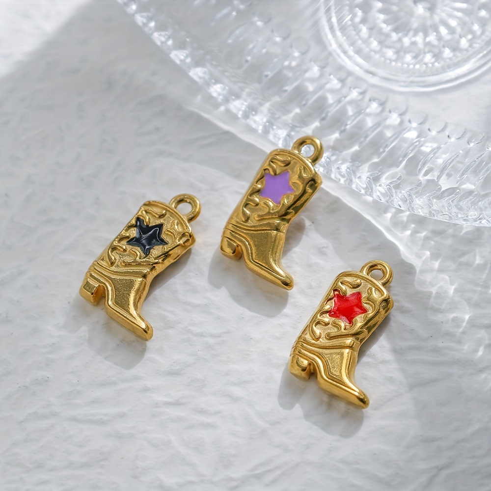 Plating Design 1 Piece 304 Stainless Steel Heart Shape Boots Polished Pendant DIY Ornament Accessories