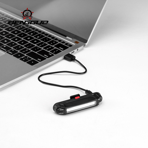 Bicycle bicycle light bicycle USB charging warning light two-color tail light mountain bike road car headlight lighting equipment