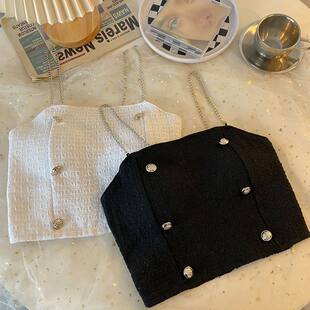 Top with cups, design tube top, Chanel style, trend of season, french style