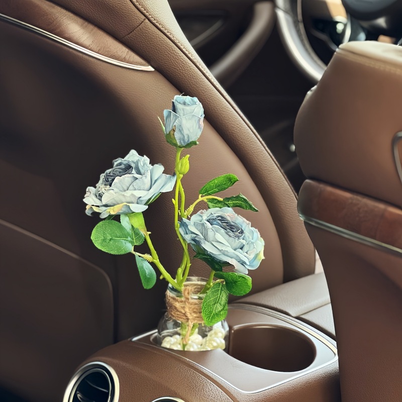 車の装飾品、花束、フランス油絵、ローズアンビエンス、車内装飾、ウォーターカップホルダー、車用花瓶|undefined