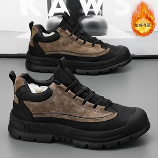 Snow boots men's winter 2023 new fleece-lined thickened fur men's outdoor waterproof cold warm cotton shoes