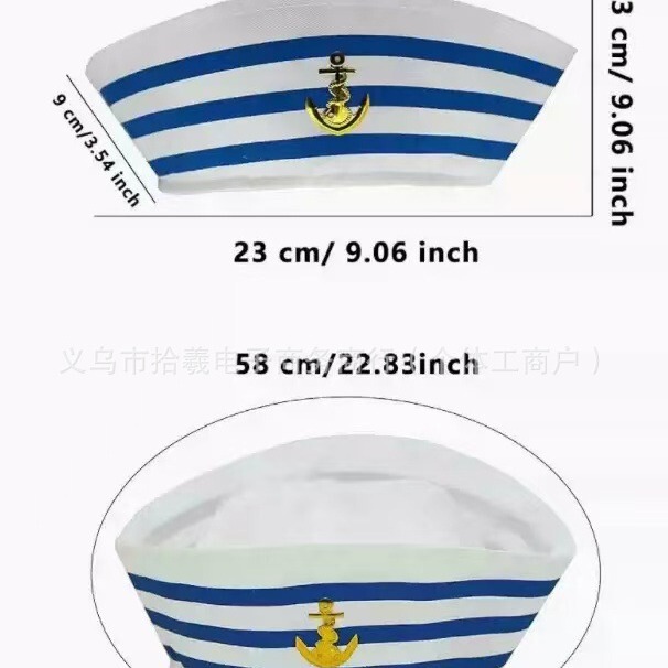 Halloween Sailor Hat Nautical Hat Ship Anchor Solid Color Hat Sailor Captain Sailor Hat Dome Six Pieces Turn-up Melon Skin Halloween Sailor Hat Nautical Hat Ship Anchor Solid Color Hat Sailor Captain Sailor Hat Dome Six Pieces Turn-up Melon Skin