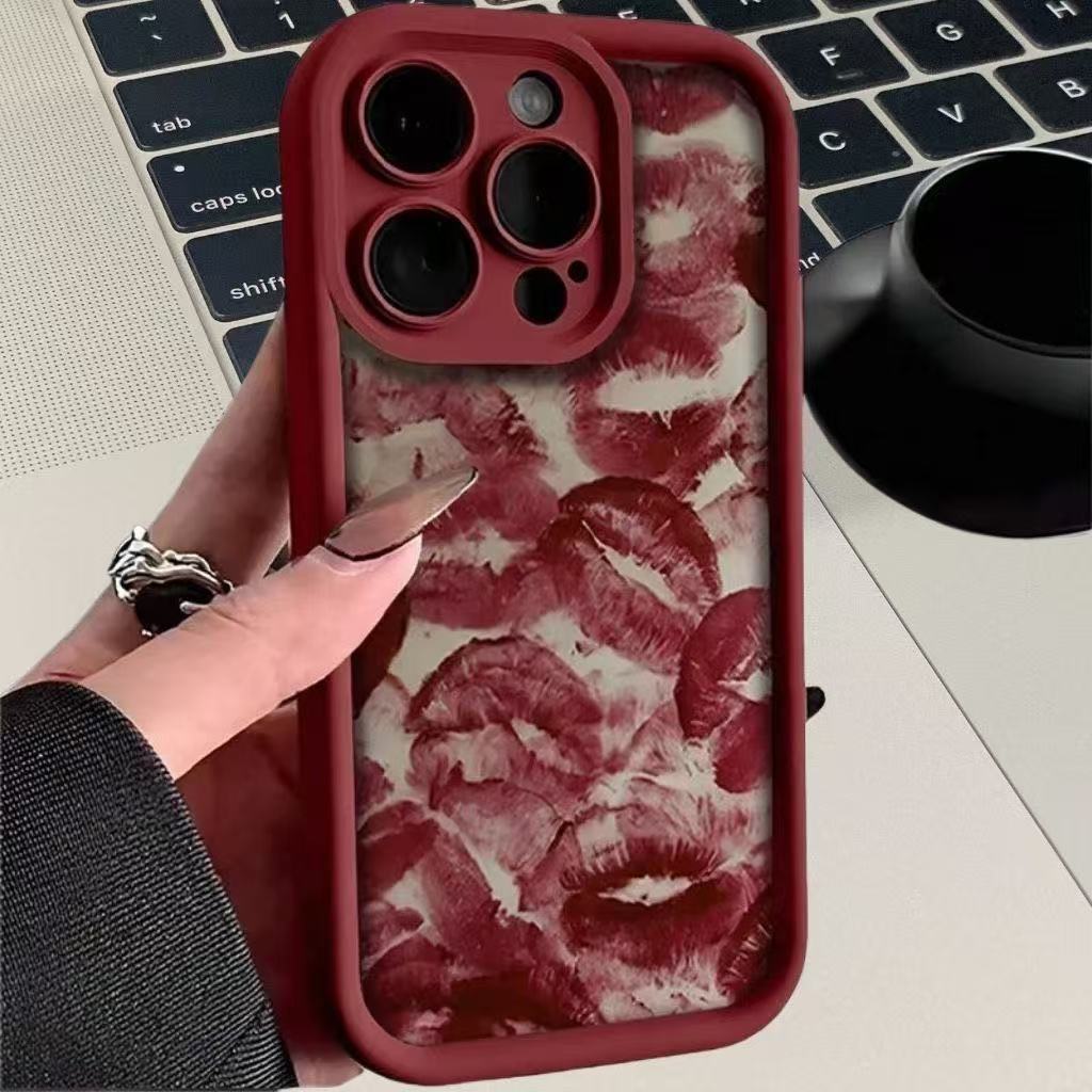 Impresión de labios de moda para iPhone 16 funda para teléfono móvil Apple 15pro transfronterizo 14 Europa y América 13promax nuevo 12x