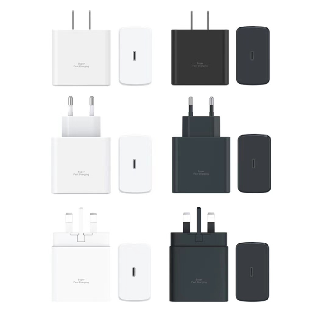 Aplicable Samsung PD25W/45W estándar estadounidense cabezal de carga británico cargador de viaje S22/S23 australiano cabezal de carga rápida