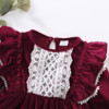 Demi-season colored lace cute fashionable dress for princess, 2022 collection, Korean style, city style, lace dress