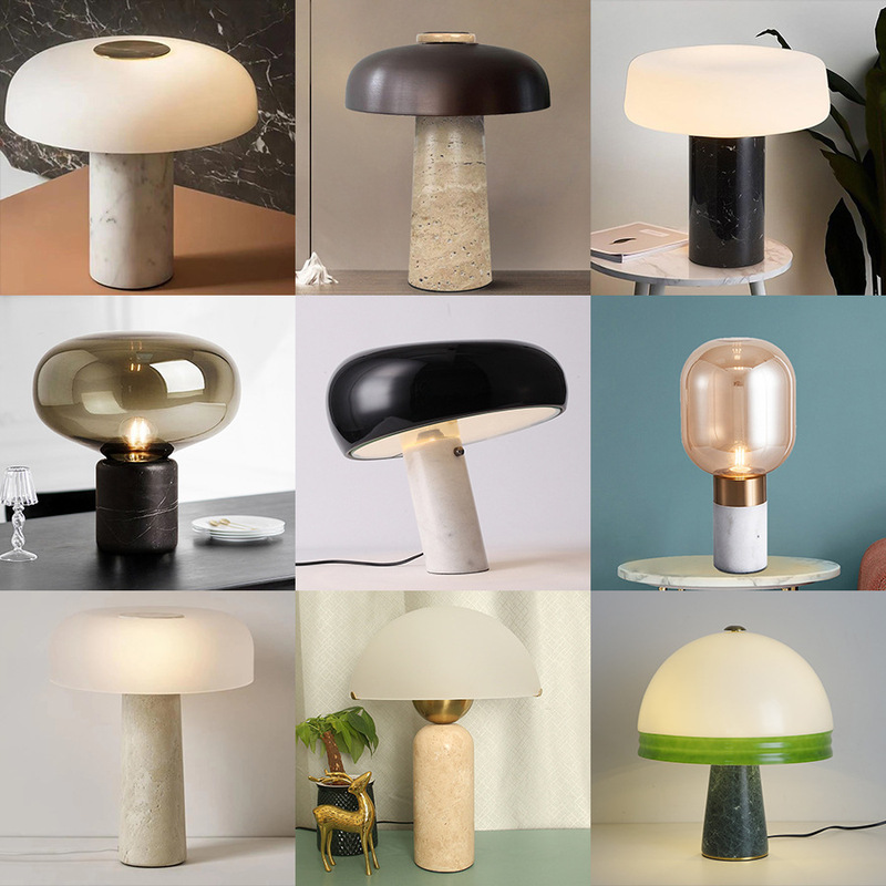 Table Lamp Bedroom Simple Modern Nordic Designer High-End Hotel Bedroom Marble Decorative Bedside Lamp