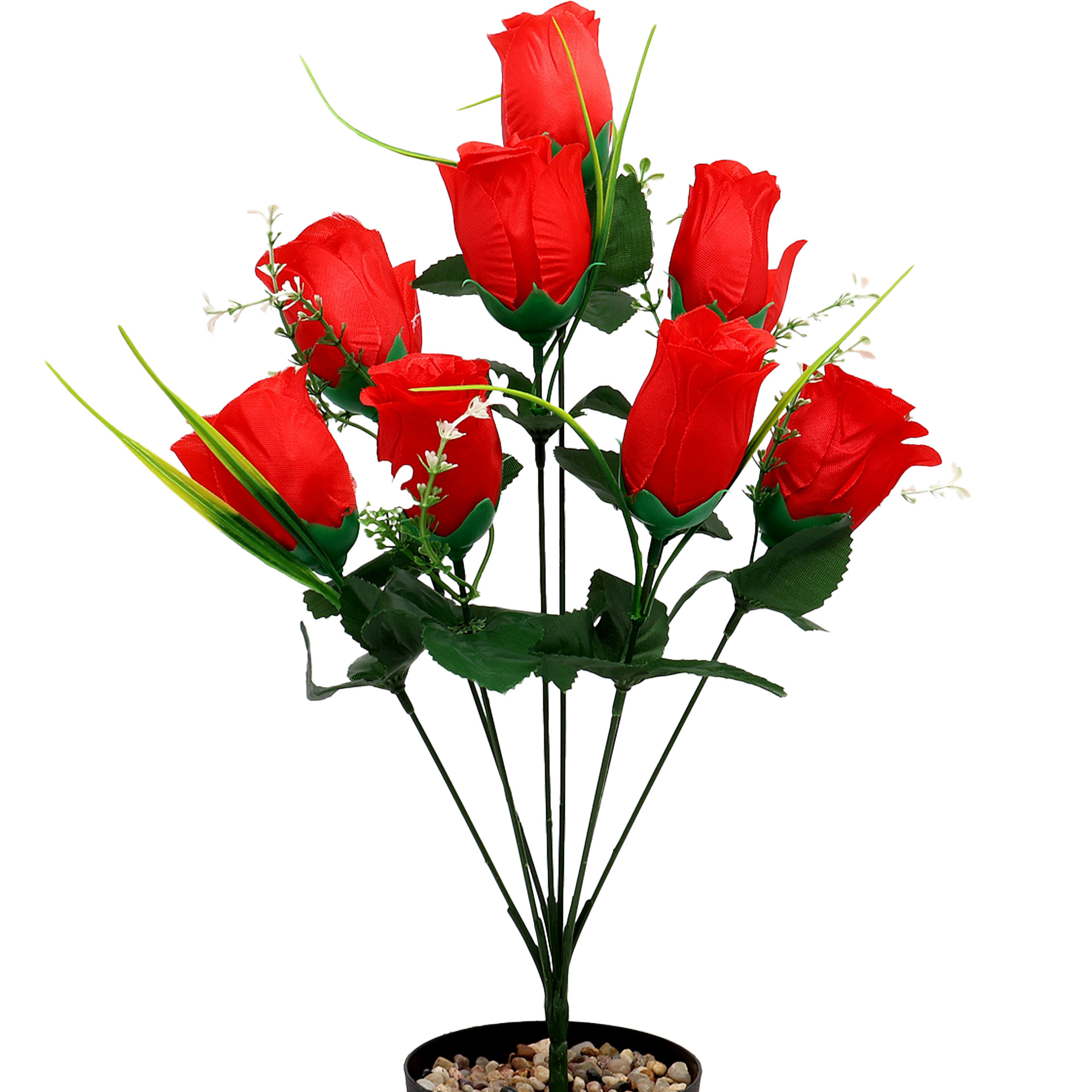 Ramo de capullos de rosa artificial, decoración floral para el hogar