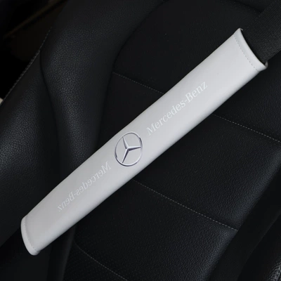 Protector, Extended Leather Comfortable | Seat belt shoulder pad - galaxy-gray-pair-no-logo-6x38cm