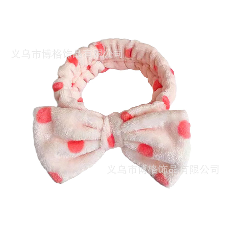 Diadema con lazo de lunares con estampado de leopardo europeo y americano, pañuelo facial SPA, diadema elástica transfronteriza, diadema de borde ancho a rayas