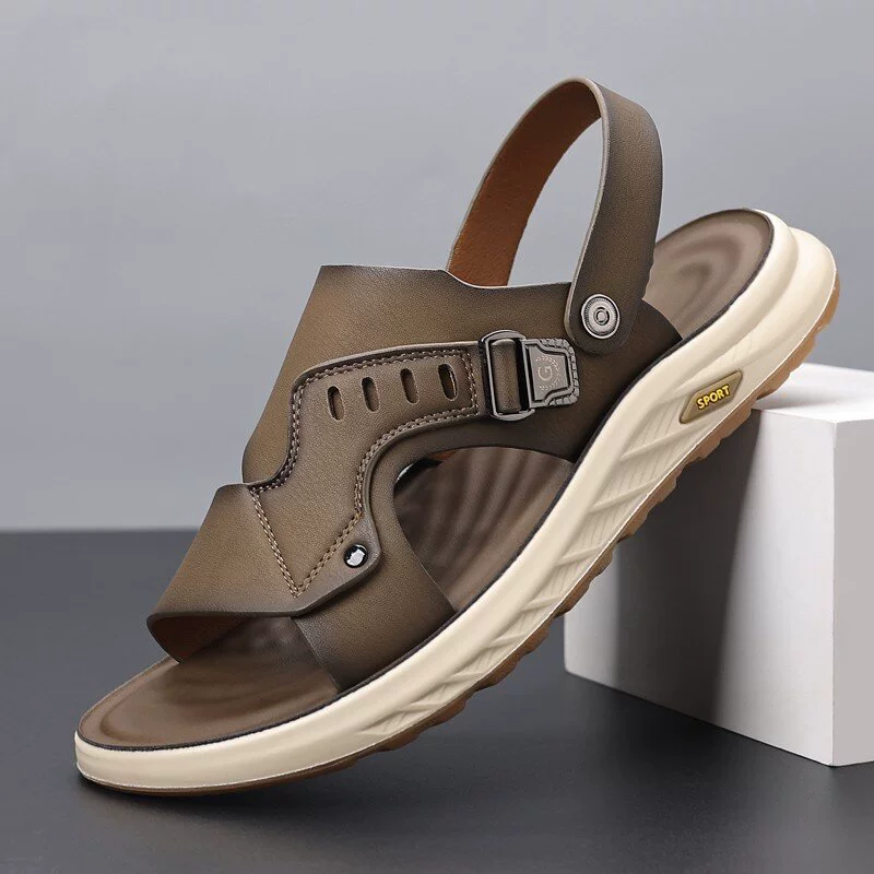 Сандалии 2025, новые летние повседневные пляжные туфли, мужская модная нескользящая верхняя одежда на мягкой подошве, сандалии двойного назначения и тапочки, дропшиппинг