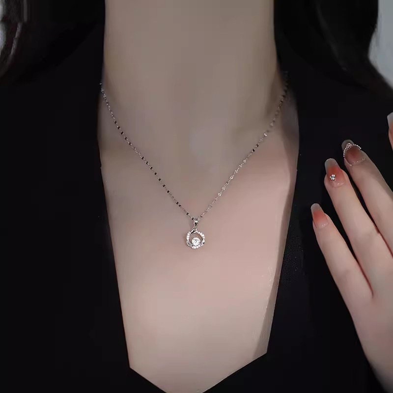 S999纯银莫比乌斯项链女轻奢小众新款高级感锁骨链生日礼物送女友|undefined