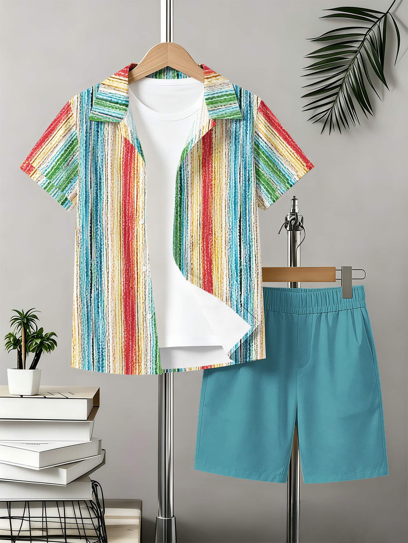 Sommer Set Mit Hemd Und Shorts Für Jungen Mit Totem-muster_voghion.com