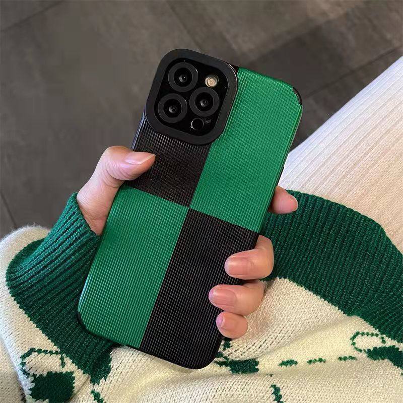 Suitable for 17Pro Simple Bv Green Plaid Iphone12/13Promax Apple 11 Phone Case Xr High-End 16Pr Suitable for 17Pro Simple Bv Green Plaid Iphone12/13Promax Apple 11 Phone Case Xr High-End 16Pr