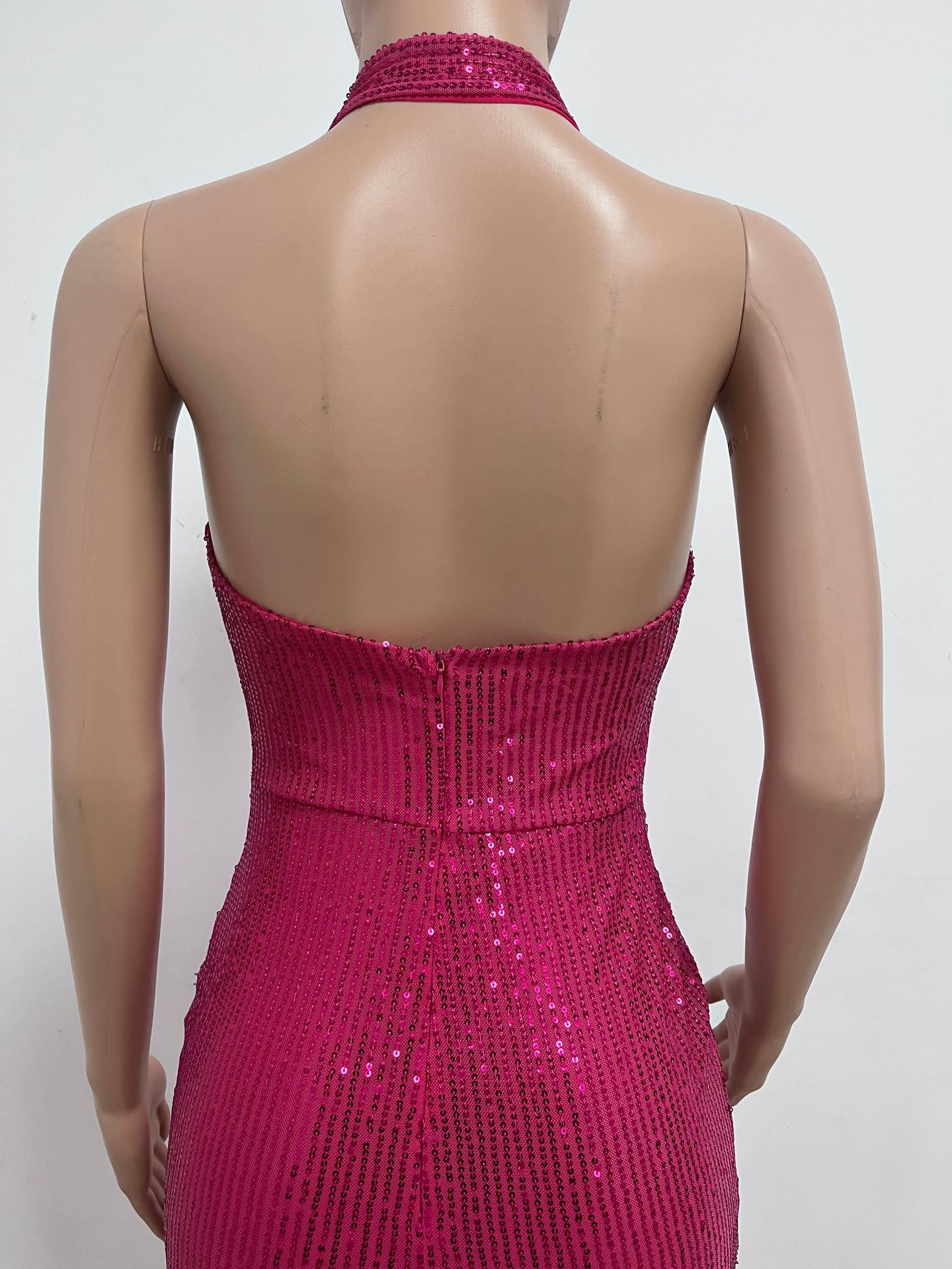 350g Weight Maxi Long Dress Dress Length Type Sleeveless Sleeve Length Party Dress Dresses Type Spandex, Polyester Fabric Type High Waist Waist Line Banquet, Party Occasion Halter Neck Neckline Slim Fit Type Solid Color Pattern Summer, Spring, Autumn Season Women's Gender Sequins Design Elegant, Sexy Style Wholesale Women's Elegant Sexy Sequins Solid Color Banquet Party Halter Neck Sleeveless Party Dress 21