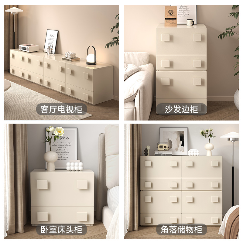 Gabinete de puerta medieval combinado de cabecera de cama, gabinete de mesa de estilo nórdico retro, gabinete de comedor de madera maciza, gabinete de biblioteca, gabinete de televisión