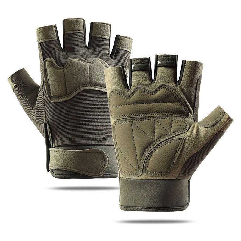 Half-finger Tactical Gloves, Wear-resistant, Non-slip, Protective, Fitness Outdoor Sports Gloves, Cross-border Summer Breathable Cycling Gloves_desvips.com