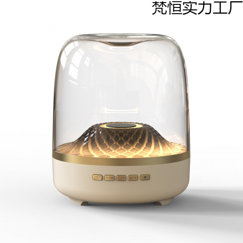 琉璃四蓝牙音箱音量氛围灯电脑桌面礼物家用透明音响立体声|undefined