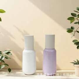 定制全罩弧肩圆底瓶按压乳液瓶60ml100ml隔离粉底瓶PET精华防晒乳