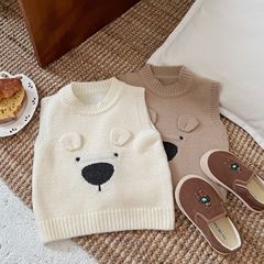 JINYONG童裝男童針織馬甲春秋新款寶寶卡通風兒童休閒毛衣背心