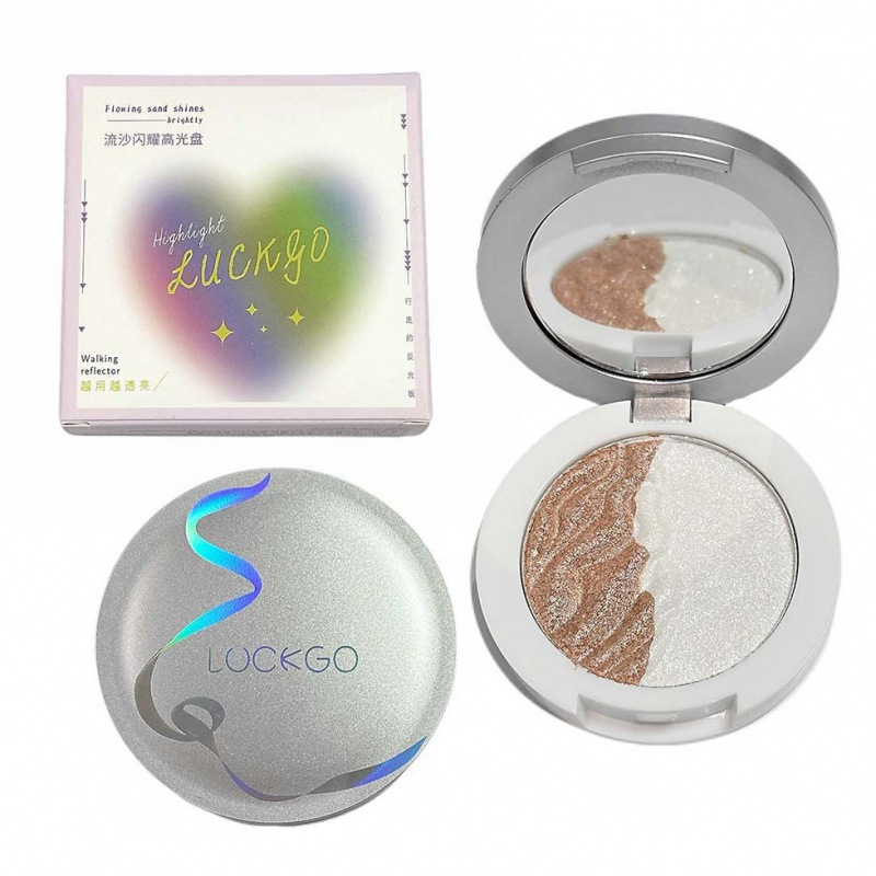 LUCKGO arena flotante brillante disco de alta calidad brillante retorno facial brillante brillante perla delicada sombra de ojos maquillaje transfronterizo