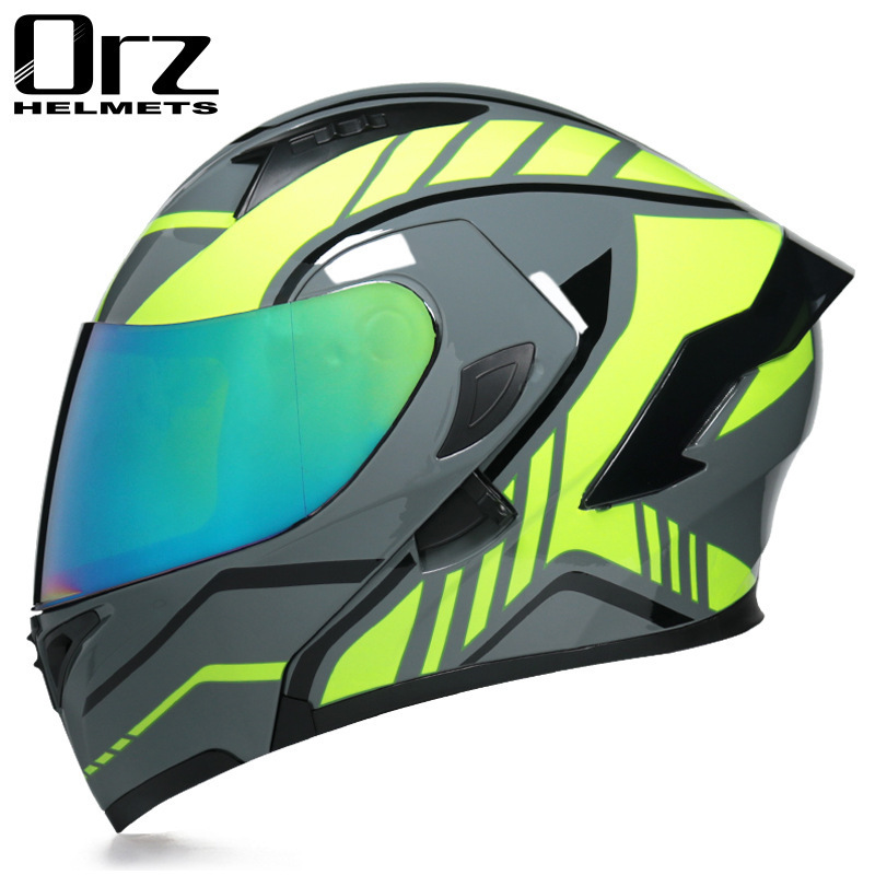 Orz motocicleta eléctrica, casco, casco, hombres y mujeres, casco completo, cola, medio casco, casco, personalidad, locomotora de invierno, gris