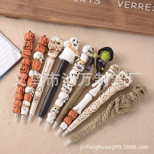 Halloween resin ballpoint pen pumpkin ghost festival skeleton shape fun craft pen festival props decorative pen