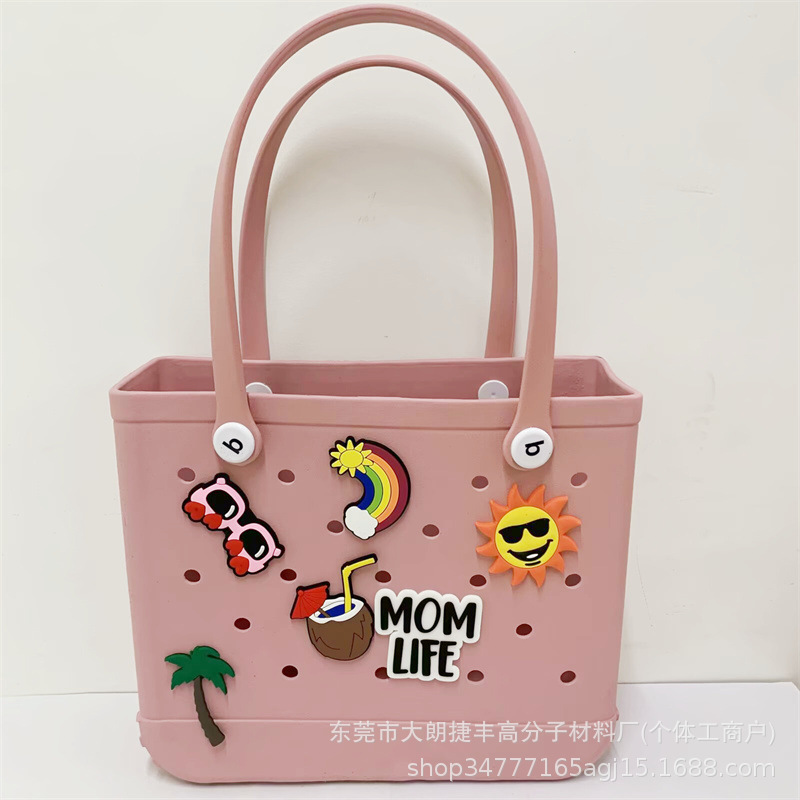 欧米の大型EVAビーチバッグ多機能収納バッグ女性用ハンドバッグDIY穴バッグ大容量スポット|undefined