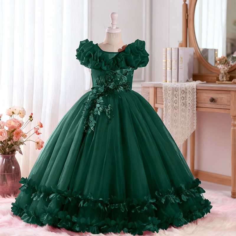 Nuevos vestidos para niños europeos y americanos, vestidos de piano, vestidos de niña de las flores, vestidos de princesa, vestidos de novia hinchados, kids dress