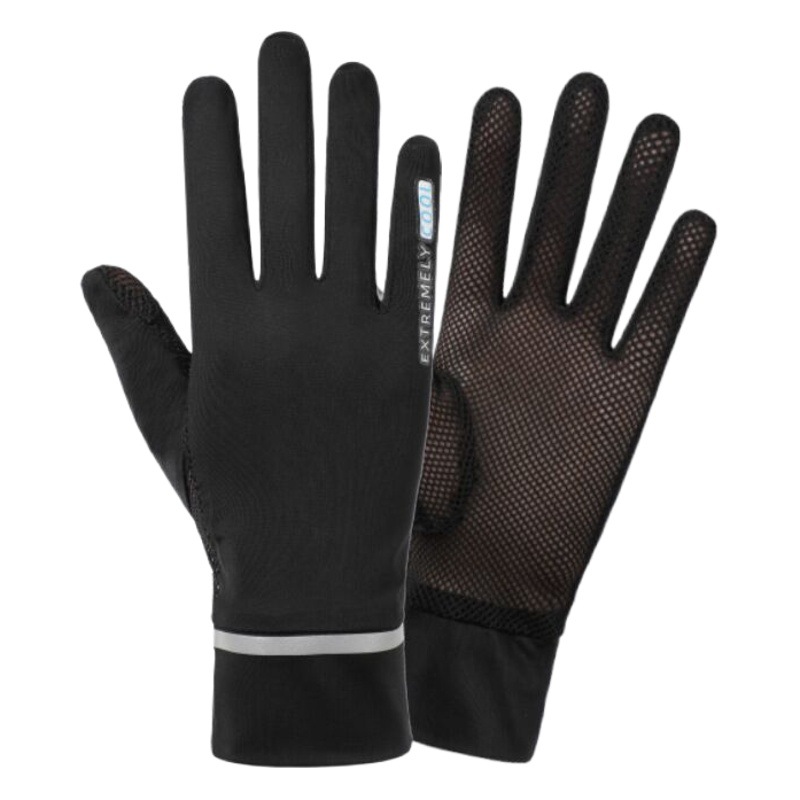 Spring and summer ladies sunscreen gloves outdoor anti-ultraviolet ice silk mesh two-finger thin driving touch screen gloves wholesale