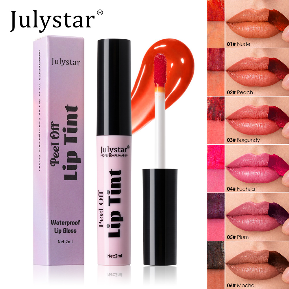 Matte Peel-Off Lipstick Hot-Selling Item, Long-Lasting, Waterproof, Non-Stick Cup, Easy to Apply, Peel-Off Color-Retaining Lip Gloss in Stock