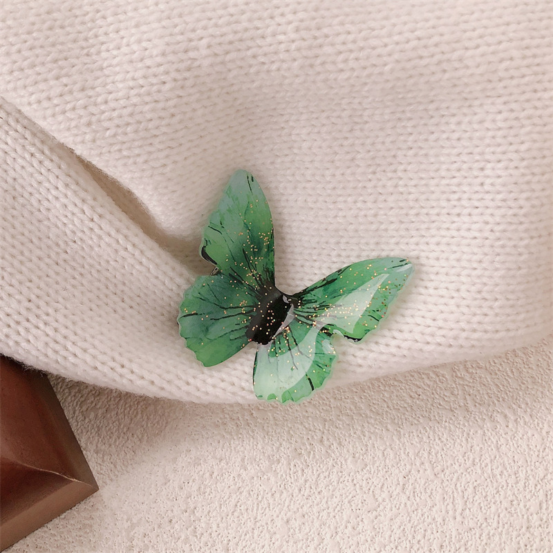 Super Fairy Retro Simulación Púrpura Azul Mariposa Clip Exquisito Flash Fino Clip de flequillo Horquilla Clip lateral Clip de pico de pato Accesorios para el cabello de todo fósforo