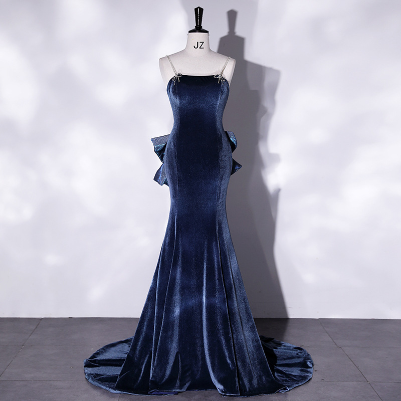 Adult Ceremony fishtail dress celebrity style sexy toast dress bride high-end annual meeting sling banquet evening dress