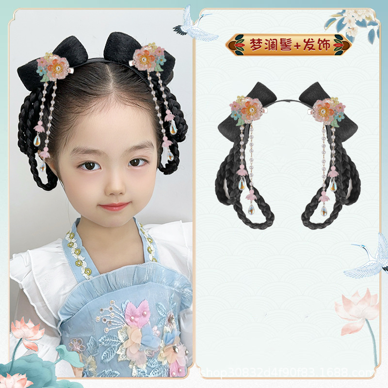 Menglan Bun + 레몬 치자나무 헤어 액세서리 한 쌍