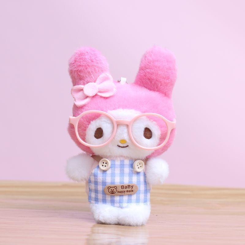 かわいいメガネサンリオクロメペンダント腹巻kt猫ぬいぐるみ人形バッグペンダントキーホルダー|undefined