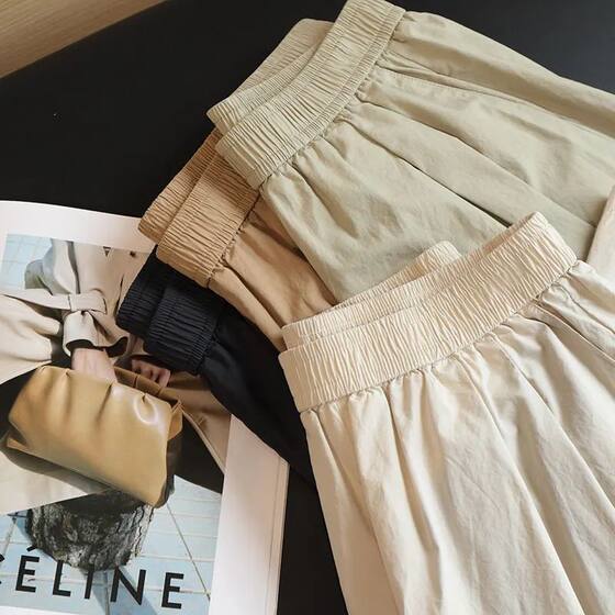 Pure Cotton Lazy Style Japanese Style Bobo Pants Women's Casual Pants Summer New Arrival Loose Waist All-match Carrot Pants Cropped Pants
