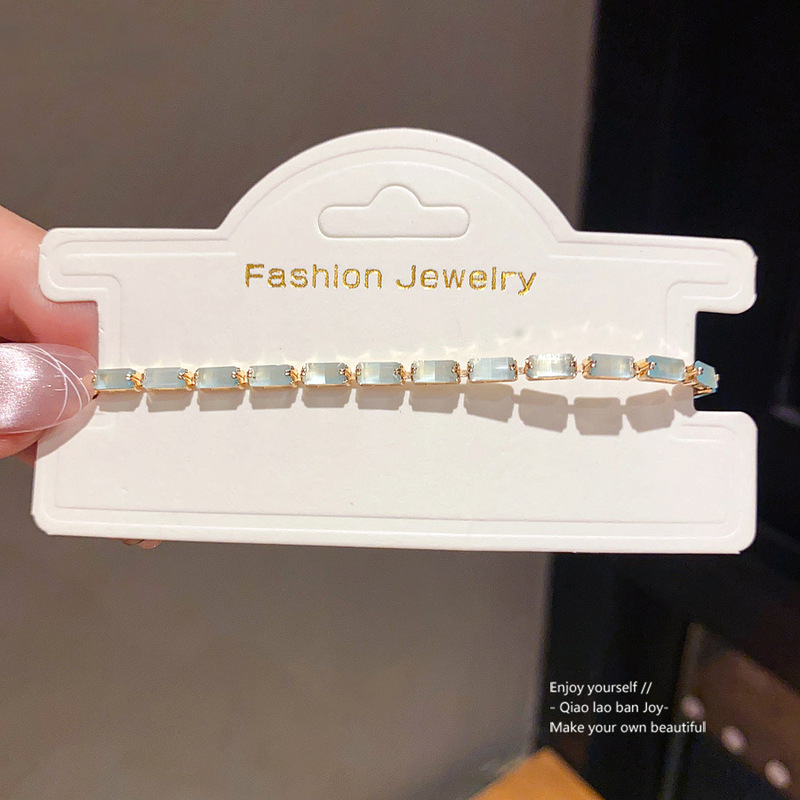 Retro Super Flash Square Buckle Bracelet European and American Ins Fashion Simple Elegant Bracelet Accessible Luxury High-End Hand Jewelry for Women