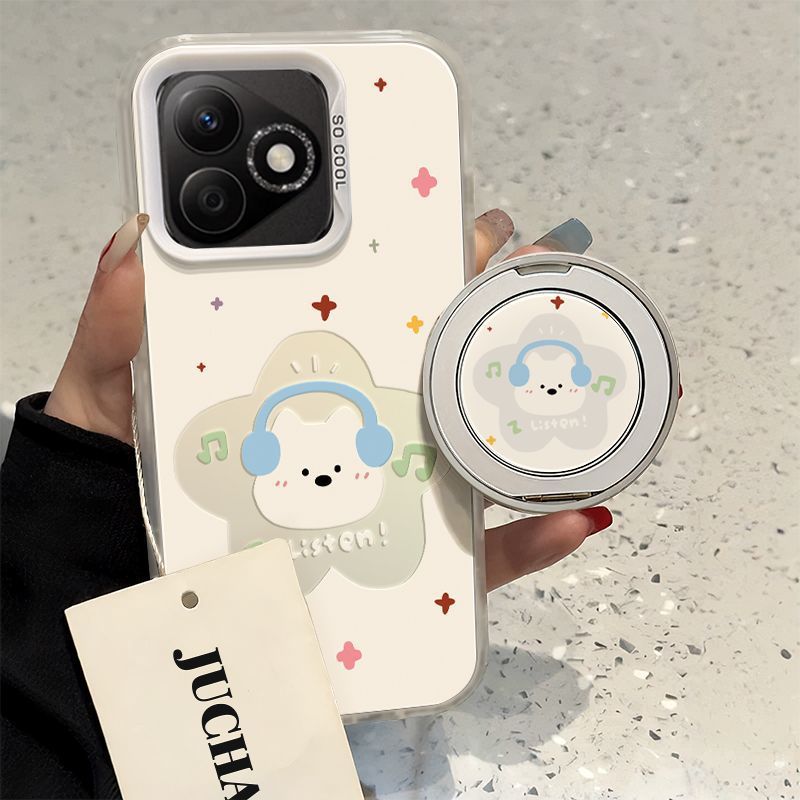 For Honor x60pro phone case cute cartoon honorx50 phone case drop-resistant 40 dirt-resistant headphones small