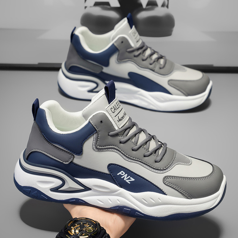 Autumn Men's Shoes New Breathable Youth Sports Shoes Men's Trendy Versatile Thick-Soled Casual Running Dad Shoes