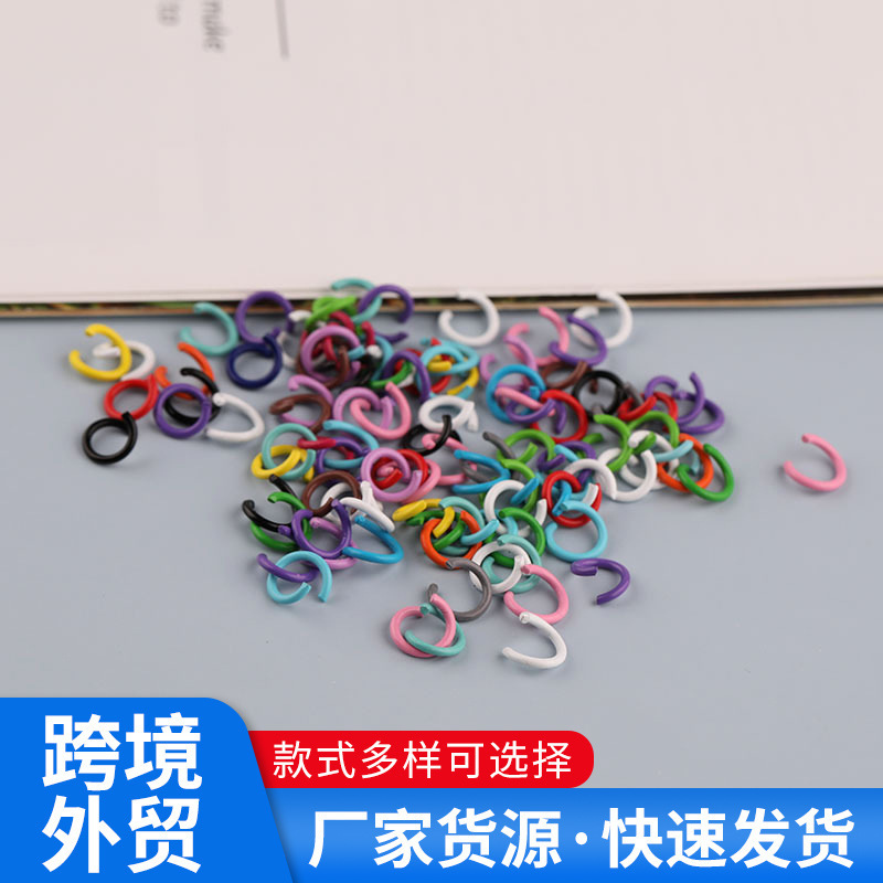 DIY jewelry accessories 1.2 * 8mm metal color paint single ring connecting ring ring with handmade material Open ring