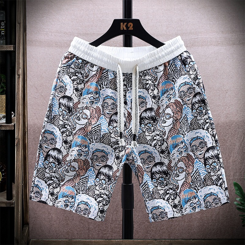 Ice Silk Trendy Casual Lightweight Shorts Men's New Beach Shorts Five-Point Pants Summer Fashion Loose Versatile Sports Shorts