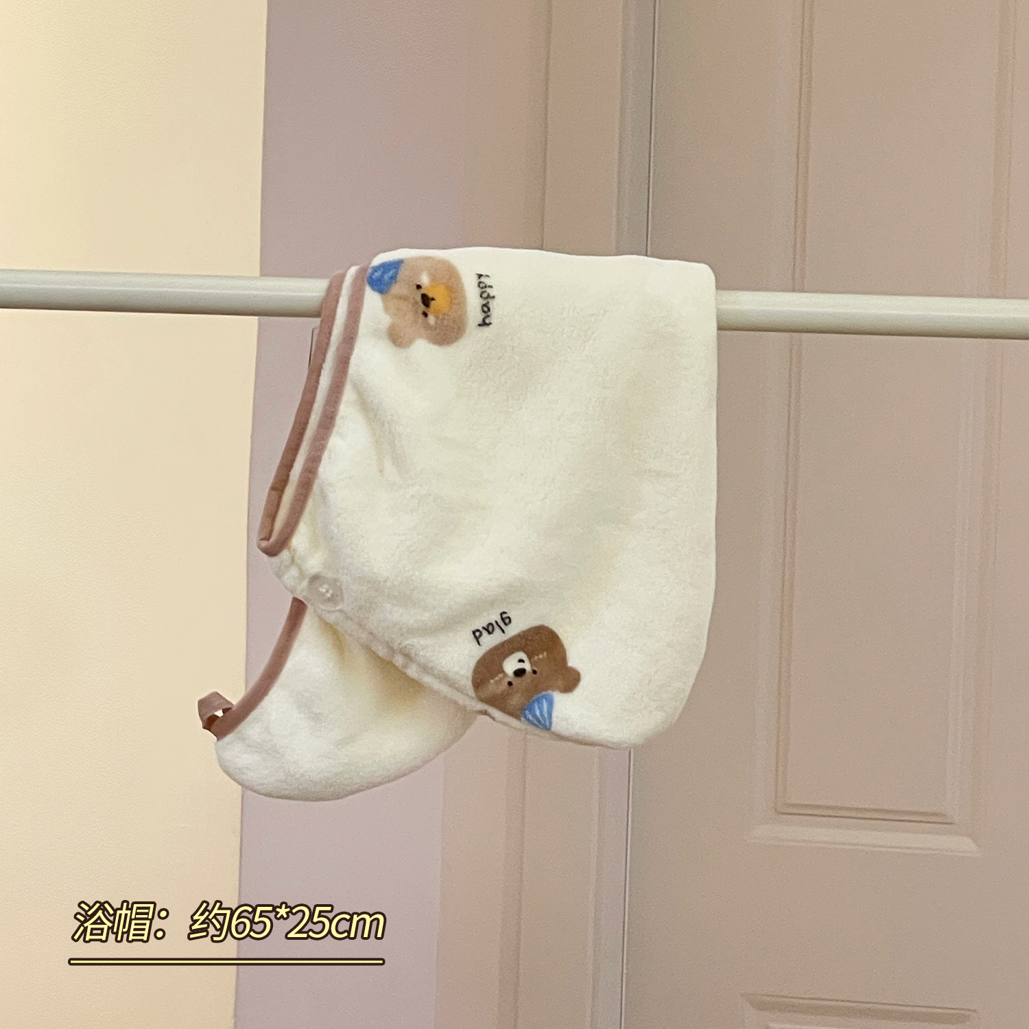 Falda de baño de lana de coral de oso lindo de dibujos animados para mujer, lavado de cara suave y absorbente, toalla facial, baño en casa, toalla de baño gruesa