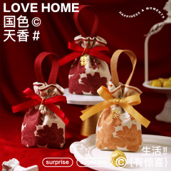 2025年新作結婚式のお菓子袋、ウェディングキャンバスキャンディバッグ、布製ハンドバッグ、折りたたみ不要の結婚式のお菓子箱