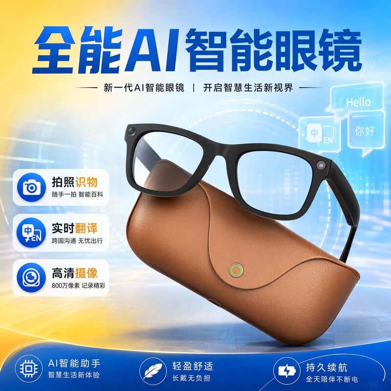 Mt5 Ultra Smart Glasses with 8 Million Pixels for Photography, Ai Real-Time Translation, Music, Bluetooth Calls, and Charging Case Mt5 Ultra Smart Glasses with 8 Million Pixels for Photography, Ai Real-Time Translation, Music, Bluetooth Calls, and Charging Case