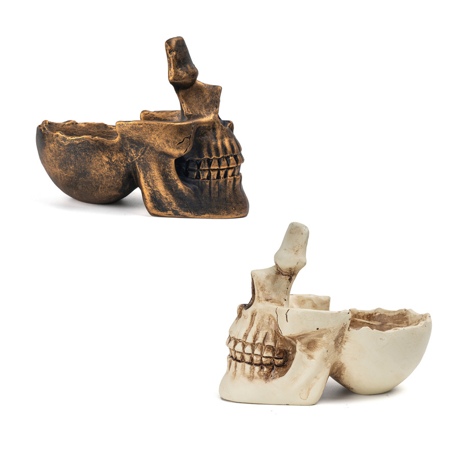 Cross-border New Product Skull Glasses Bracket Creative Key Holder Resin Sculpture Skull Glasses Bracket Decoration